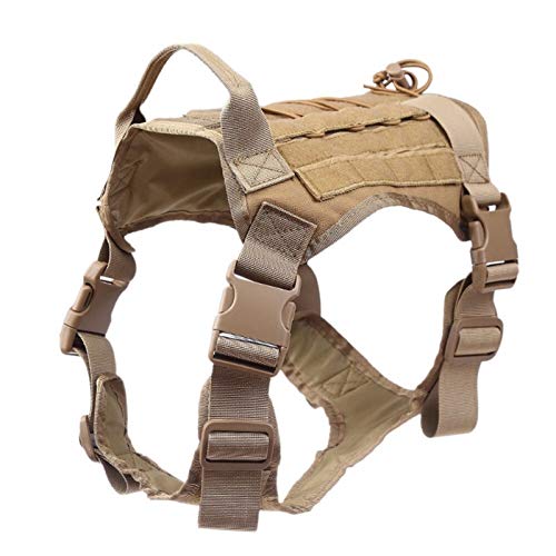 Weste Nylon Haustier Hund Vest Harness Outdoor Training Hunde-Bekleidung for Medium Big Jagdhund (Color : Mud Color, Size : Lager) von SUNKAK