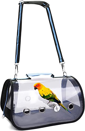 SUNNEE Vogeltragetasche, Papageien-Tragetasche mit Sitzstange, Tragetasche, Reise-Vogelkäfig, tragbare Haustiertasche, Vogel-Reisetasche, leicht, transparent, für kleine Tiere von SUNNEE