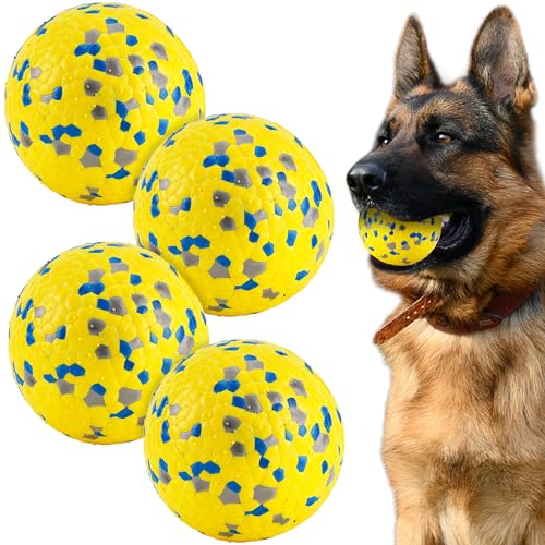 SUNNEKO 4 Stück Hundeball für kleine und mittelgroße Hunde Ball Interaktives Hundebälle Hundespielzeug Fußball mit Hund Wasserspielzeug Schwimmender Unzerstörbar Intelligenz, Ø 7cm von SUNNEKO