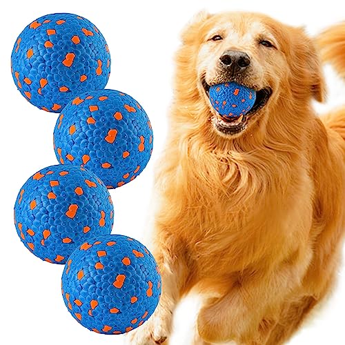 SUNNEKO 4 Stück Hundeball für kleine und mittelgroße Hunde Ball Interaktives Hundebälle Hundespielzeug Fußball mit Hund Wasserspielzeug Schwimmender Unzerstörbar Intelligenz, Ø 7cm von SUNNEKO