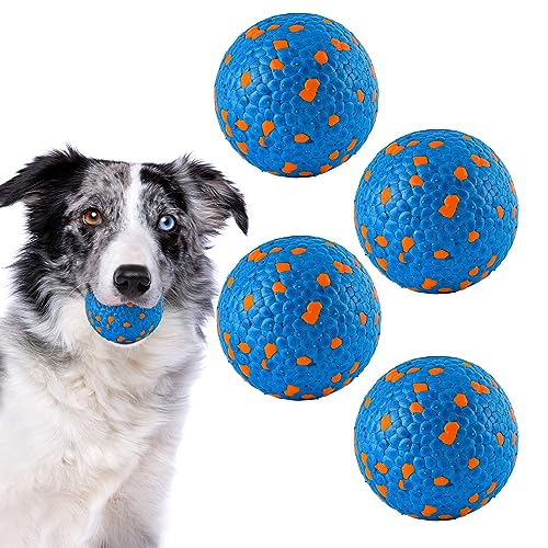 SUNNEKO Interaktives Hundespielzeug gegen Langeweile, Hundespielzeug, unzerstörbares Hundespielzeug für aggressive Kauer, zahnende Hundebälle, Tennisbälle für Welpen, klein, mittel, groß, orange von SUNNEKO