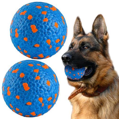 SUNNEKO Interaktives Hundespielzeug gegen Langeweile, Hundespielzeug, unzerstörbares Hundespielzeug für aggressive Kauer, zahnende Hundebälle, Tennisbälle für Welpen, klein, mittel, groß, orange von SUNNEKO