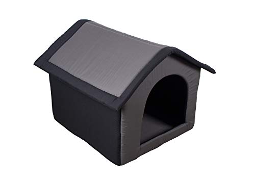 SunnyDogs Stoff-Hundehütte/Hundehöhle, grau - L 64 x B 57 x H 60 cm von SUNNYDOGS