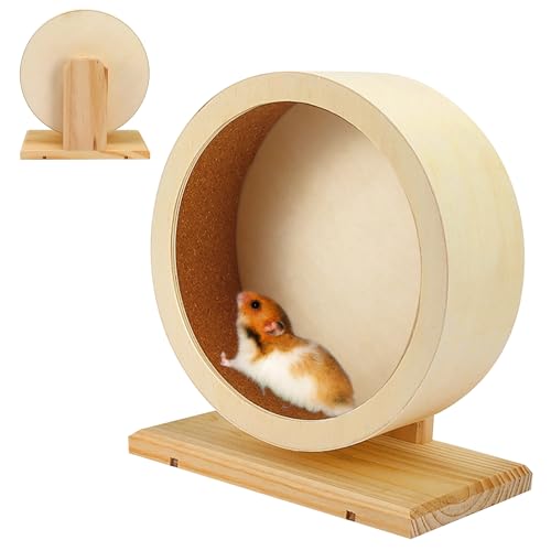 Hamsterrad, Laufrad Hamster, Laufrad Für Hamster Leise Hamster Spielzeug Hamsterlaufrad Aus Holz, Kleintierspielzeug Laufrad Für Hamster Rennmäuse Mäuse Chinchillas Oder Andere Kleintiere(Ø: 15cm) von SUNOYA