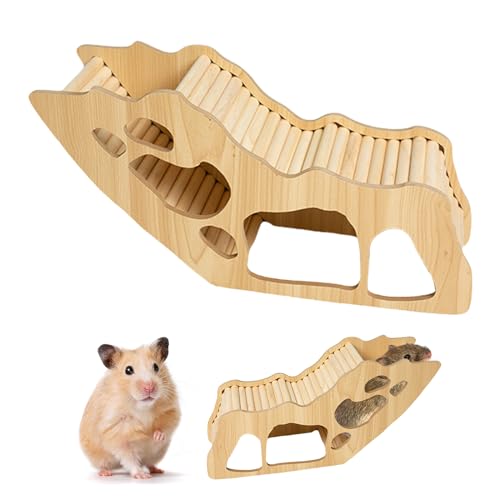 SUNOYA Holz-Kletterspielzeug und Brückenkäfig, Hamster-Kletterleiter, Hamster Kletterleiter, Hamsterhaus aus Holz, Hamsterleiter-Kletterspielzeug für Kleine Haustiere, Hamster, Rennmäuse, Zwergmäuse von SUNOYA