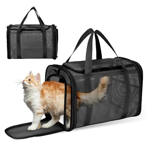 Transporttasche Katze, Transporttasche Für Katze Hund, Hundetransportbox, Transportbox Für Katze Hund, Katzentransporttasche, Faltbare Katzentransportbox Für Reisen (42x29x26cm) von SUNOYA