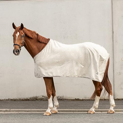 SUNRIDE Abschwitzdecke “Wellington” für Pferde aus weichem Fleece (280g/m²) - schnelltrocknend und leicht (145 cm, beige) von SUNRIDE