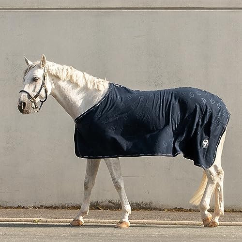 SUNRIDE Abschwitzdecke “Wellington” für Pferde aus weichem Fleece (280g/m²) - schnelltrocknend und leicht (145 cm, blau) von SUNRIDE