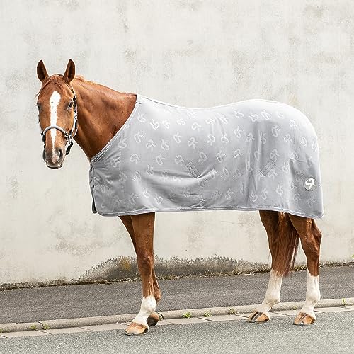 SUNRIDE Abschwitzdecke “Wellington” für Pferde aus weichem Fleece (280g/m²) - schnelltrocknend und leicht (145 cm, grau) von SUNRIDE