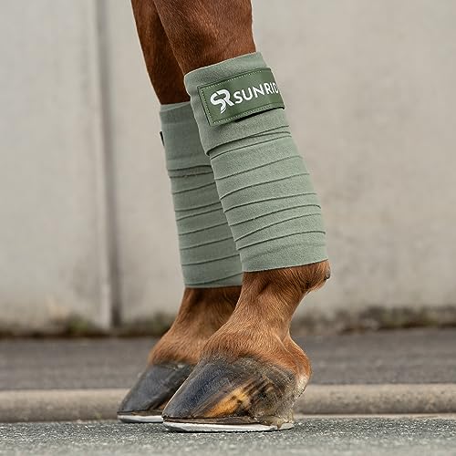 SUNRIDE Fleece Bandagen (2er Set) - weich und atmungsaktiv - zum Schutz für Sehnen und Bänder (Olive) von SUNRIDE