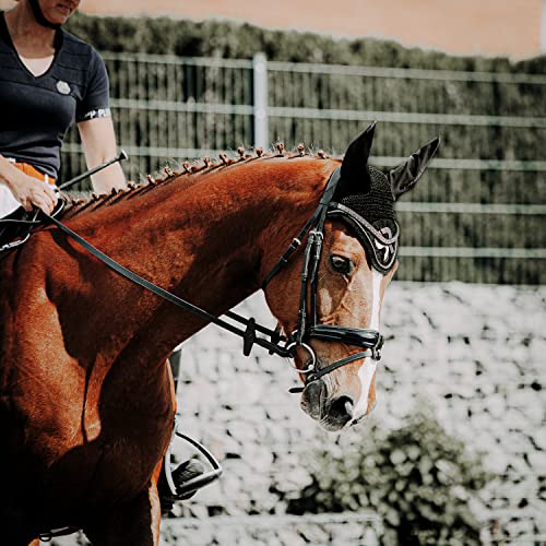 Sunride Fliegenhaube RD - dämpft Umgebungsgeräusche, schützt vor Insekten, pflegeleicht (Pony, schwarz/grau) von SUNRIDE