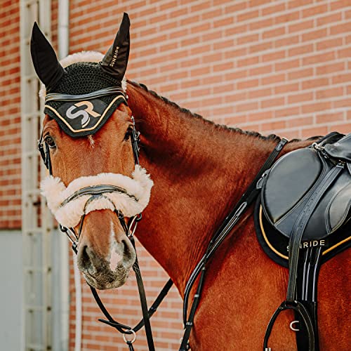 Sunride Fliegenhaube SQ - dämpft Umgebungsgeräusche, schützt vor Insekten, pflegeleicht (Cob, schwarz/Gold) von SUNRIDE