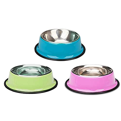 Futternapf Katze Edelstahl rutschfeste und Auslaufsichere Cat Bowl, Napf für Katzen ,Multifunktionale Katze Welpe Futternäpfe Katzenfutter ,3 Stück Travel futterschüssel Katze von SUOXU