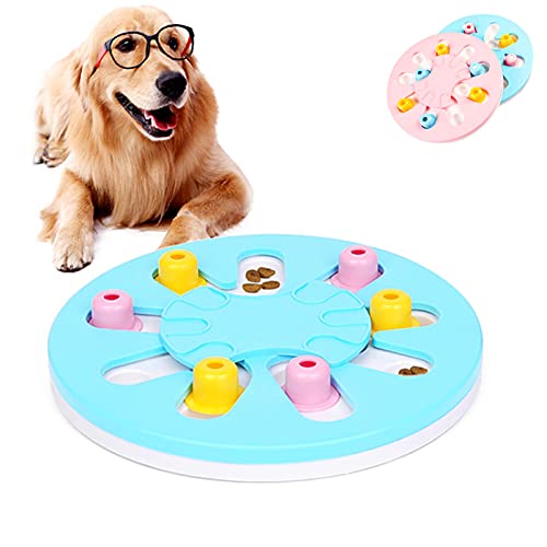 SUOXU Hundepuzzle Slow Feeder Hundespielzeug, Welpen Leckerli Spender Feeder Spielzeug, Interaktiver Hund Puzzle Feeder Hundetraining Verbessern IQ Puzzle Hundenapf (Blau-2) von SUOXU