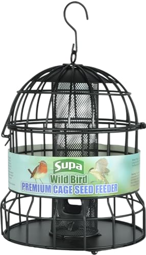 Supa Premium Wildvogelkäfig Samen- & Sonnenblumen-Herz-Futterstation, schreckt Eichhörnchen und größere Vögel wie Tauben & Tauben ab von SUPA