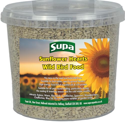 Supa Sonnenblumen-Herzen, 2,0 kg, hochwertiges energiereiches Futter, bietet Wildvögeln eine hervorragende Quelle für Protein und ätherische Öle. von SUPA