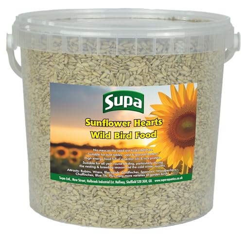 Supa Sonnenblumen-Herzen, 3,2 kg, hochwertiges energiereiches Futter, bietet Wildvögeln eine hervorragende Quelle für Protein und ätherische Öle. von SUPA