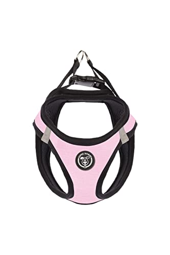 SUPER DOGGY Hundegeschirr Kleiner Hund, Reflektierendes, Atmungsaktives Brustgeschirr, Welpengeschirr für Kleine und Mittelgroße Hunde (Pink, L - Chest 48-58cm) von SUPER DOGGY