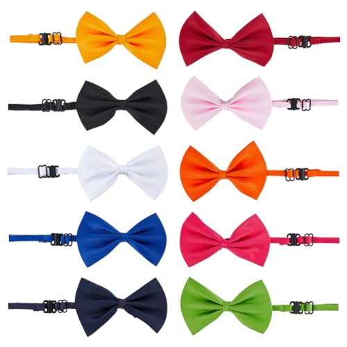 SUPERFINDINGS 10 Stück 10 Farben Hundefliege Polyester Katzenfliege Haustierhalsband Verstellbares Schleifenhalsband Welpenkrawatten Für Party Hochzeit Geburtstag Urlaub Kostüme von SUPERFINDINGS