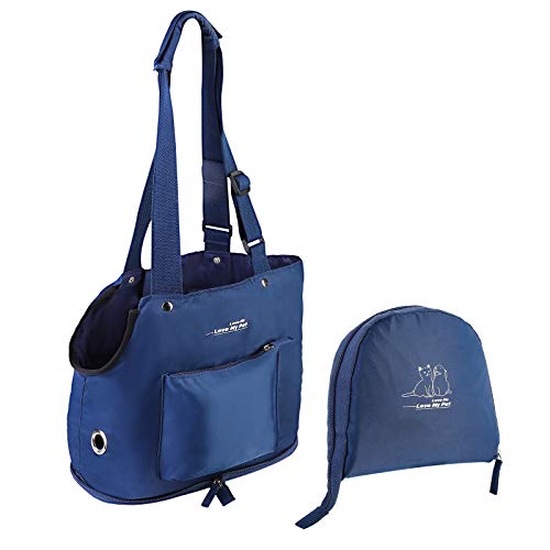 Hundetasche für Kleine Hunde, SUPERNIGHT Tragetasche/Schultertasche Faltbar Träger Pet Carrier Bag Katzentragetaschen bis 4.5KG Kleintiere Kaninchen Hund Katze (2kg zu 4.5kg)für Minihunde, Dunkelblau von SUPERNIGHT