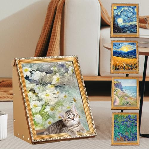 Art 3D Ölgemälde Katzennest für Künstler Kätzchen Kunst Rahmen Katzenbett mit Kratzbrett Katzenkratzpad für alle Jahreszeiten Indoor Katzenspielzeug Haus von SUPERPAWS