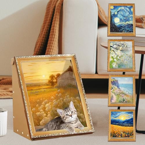 Art 3D Ölgemälde Katzennest für Künstler Kätzchen Kunst Rahmen Katzenbett mit Kratzbrett Katzenkratzpad für alle Jahreszeiten Indoor Katzenspielzeug Haus von SUPERPAWS