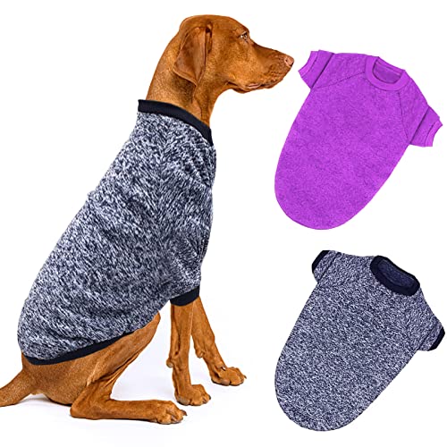 SUPJADE 2Stück Große Hundepullover Pullover Hunde Outfits Kleidung Bekleidung für Winter Warm Urlaub Winterhunde Klassischer Strickpullover Weihnachten Haustier Kostüme von SUPJADE