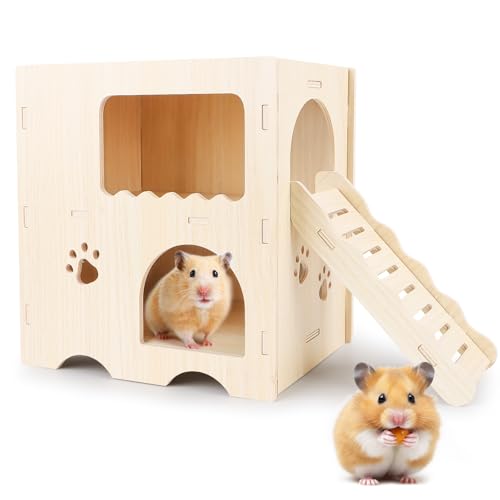 SUPRROW Hamster Haus Holz, Mehrkammernhaus, Spielplatz von SUPRROW