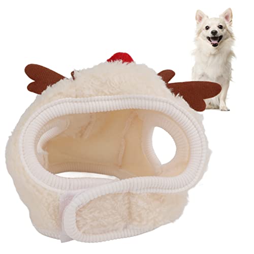 Hunde-Weihnachtsmütze, Hunde-Weihnachts-Outfit, Warme Kopfbedeckung für Hunde, Lustiges Winter-Weihnachts-Anzieh-Outfit, Haustier-Partyzubehör, Dekorationsset (L 47,24 Zoll von SUPYINI