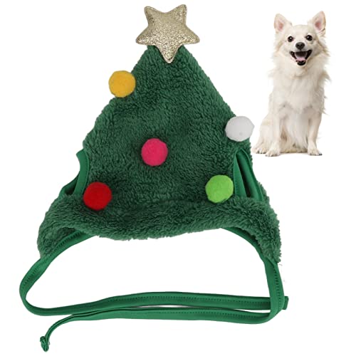 Hunde-Weihnachtsmütze, Hunde-Weihnachts-Outfit, Warme Kopfbedeckung für Hunde, Lustiges Winter-Weihnachts-Anzieh-Outfit, Haustier-Partyzubehör, Dekorationsset (L 47,24 Zoll von SUPYINI