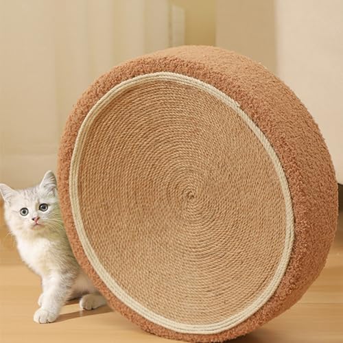 SUQ Katze Kratzer, Sisal Seil Material Katzen Kratzbaum, Katze Kratzmatte Kratzer, Katzenspielzeug versunkenen Runde Schüssel Form, Kratzbrett schlafen Nest Sisal Seil 39 * 9,5cm (Braun) von SUQ