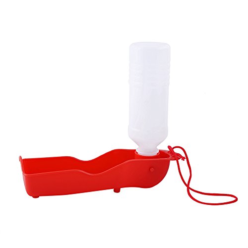 SUREH 250 Ml/500 Ml Tragbare Haustier-Wasserflaschen, Hunde-Wasserspender, Hunde-Reise-Wassernapf-Spender für Haustiere, Spaziergänge, Outdoor, Wandern, Reisen(250ml-Rot) von SUREH