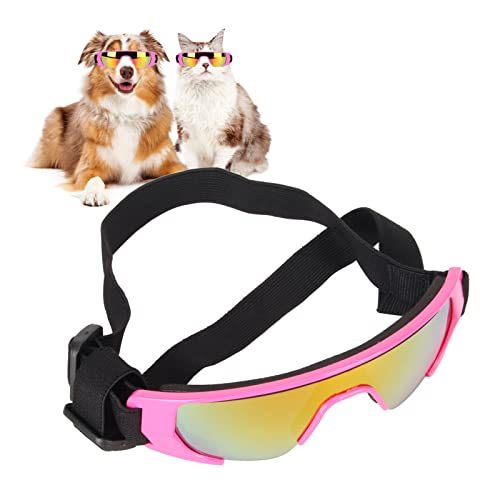 SUREH Große Hundesonnenbrille, Hunde-Augenschutzbrille mit Riemen, Welpenbrille, Sonnenschutz für Kleine Bis Mittelgroße Hunderassen Im Freien von SUREH