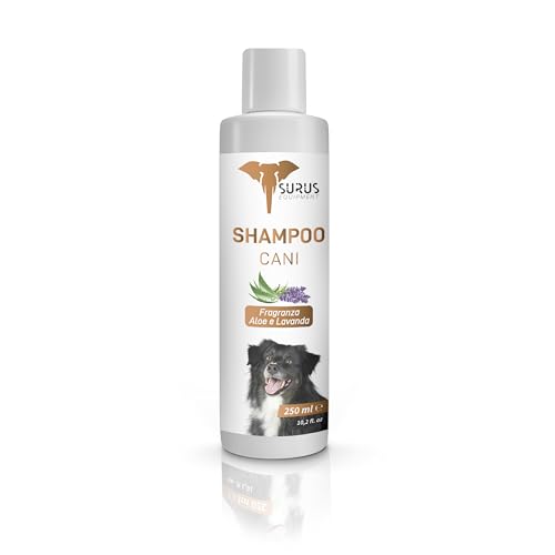 Shampoo für Hunde mit Argan- und Jojobaöl, desinfizierend und feuchtigkeitsspendend, ohne Parabene und Silikon, Duft Aloe und Lavendel, 250 ml von SURUS EQUIPMENT