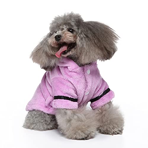 SUSOSU Haustier-Kleidung Hotel-Stil Badetuch Hund Katze Bademantel Haustier-Bademantel Nachthemd Pyjama Weiche Nachtwäsche,Lila,XL von SUSOSU