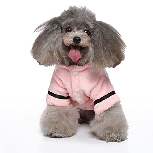 SUSOSU Haustier-Kleidung Hotel-Stil Badetuch Hund Katze Bademantel Haustier-Bademantel Nachthemd Pyjama Weiche Nachtwäsche,Rosa,M von SUSOSU