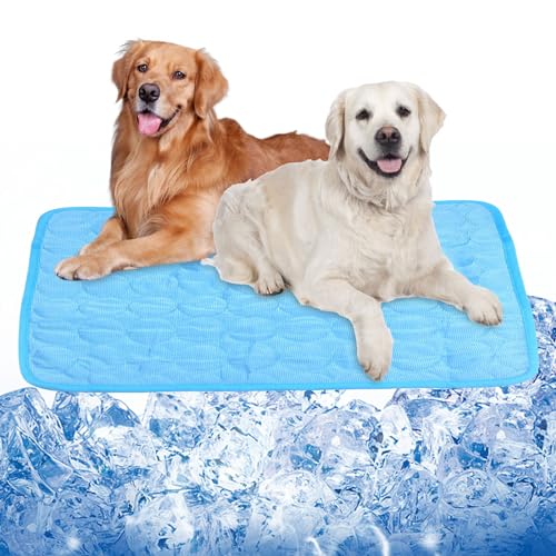 SUVEK Haustier Kühlmatte, Dog Cooling Mat, Haustiere Selbstkühlende Matte Kühl Hundematte, Kühlkissen Hundedecke, Kühldecke Kaltgelpad für Hund Katzen,100 x 70cm von SUVEK