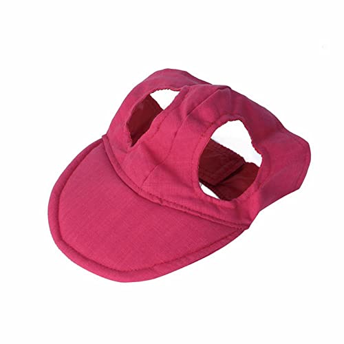 SUYGGCK Dog Baseball Cap Pet Dog Caps Small Puppy Pets Summer Solid/Print Cap Dog Baseball Visor Hut Outdoor Accessories Sun Bonnet Cap-Rose Red,L von SUYGGCK