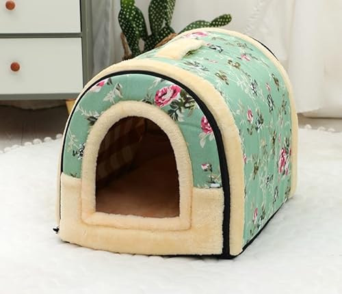 SUYGGCK Haustierzwinger Tragbares Griff Pet Kennel Kleiner Und Mittelgroßer Hundezwinger Katze Kennel Halbvergesselt Warm Hundezwinger Katze Kennel Kennel-D,L von SUYGGCK