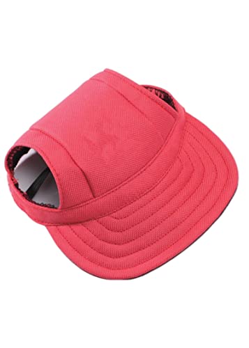 SUYGGCK Hunde-Baseballkappe Haustier Hundehut Zubehör Hunde Baseballkappe Welpen Fellpflege Dress Up Hut Haustiere Hunde Outdoor Hut Kopfbedeckung Casual Cute Hund mit Hut-Rot, L von SUYGGCK