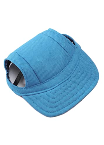 SUYGGCK Hunde-Baseballkappe Haustier Hundehut Zubehör Hunde Baseballkappe Welpen Fellpflege Dress Up Hut Haustiere Hunde Outdoor Hut Kopfbedeckung Lässig Niedlich Hund mit Hut-Blau, L von SUYGGCK