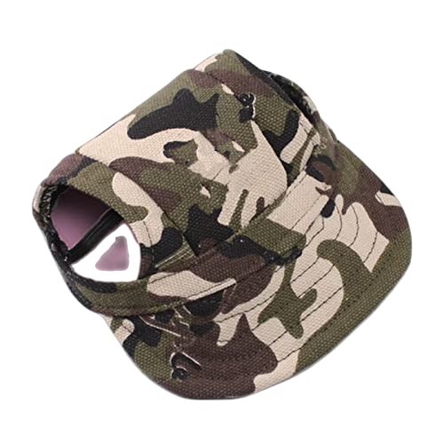 SUYGGCK Hunde-Baseballkappe Haustier Hundehut Zubehör Hunde Baseballkappe Welpen Fellpflege Dress Up Hut Haustiere Hunde Outdoor Hut Kopfbedeckung Lässig Niedlich Hund mit Hut-Tarnung, L von SUYGGCK