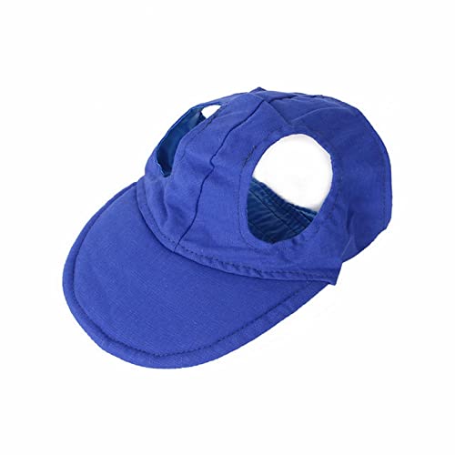 SUYGGCK Hunde-Baseballkappe Haustier Hundekappen Kleine Welpen Haustiere Sommer Solid/Druck Kappe Hund Baseball Visier Hut Outdoor Zubehör Sonnenhaube Kappe - Blau, M von SUYGGCK