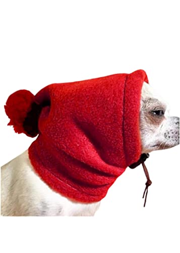 SUYGGCK Hunde-Baseballkappe Kleiner Fellball Haustierhut Warm Kordelzug Anpassung Hut Niedlich Winter Hundehut Fleece Welpe Outdoor Kälteschutzkappe Hund Kopfbedeckung-Haustier Cap 2,S von SUYGGCK