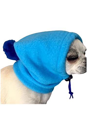 SUYGGCK Hunde-Baseballkappe Kleiner Fellball Haustierhut Warme Kordelzug Anpassung Hut Niedlich Winter Hundehut Fleece Welpe Outdoor Kälteschutzkappe Hund Kopfbedeckung Haustier Kappe 4,M von SUYGGCK