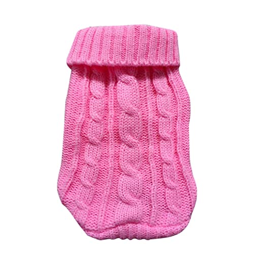 SUYGGCK Hundekleidung Haustier -Hund Pullover Winter Haustier Kleidung Für Kleine Hunde Warmes Pullovermantel Outfit Für Katzen Kleidung Wollwolle Hunde T -Shirt Jacke-Pink,L von SUYGGCK