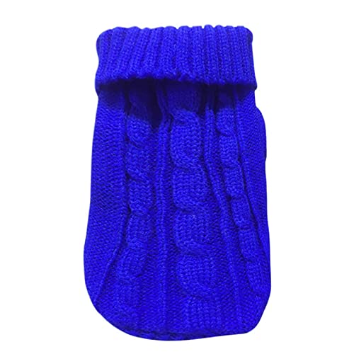 SUYGGCK Hundekleidung Haustier -Hund Pullover Winter Haustier Kleidung Für Kleine Hunde Warmes Pullovermantel Outfit Für Katzen Kleidung Wollwolle Hunde T -Shirt Jacke-Royal Blue,M von SUYGGCK