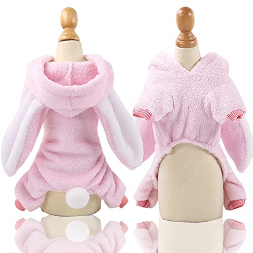 SUYGGCK Hundekleidung Haustier Hund Pyjamas Kleidung Weicher Warmer Hunde Overalls Kleidung Für Kleine Hunde Welpen Katzen Kostüm Mantel-Rabbit,L 3.5-4.5Kg von SUYGGCK