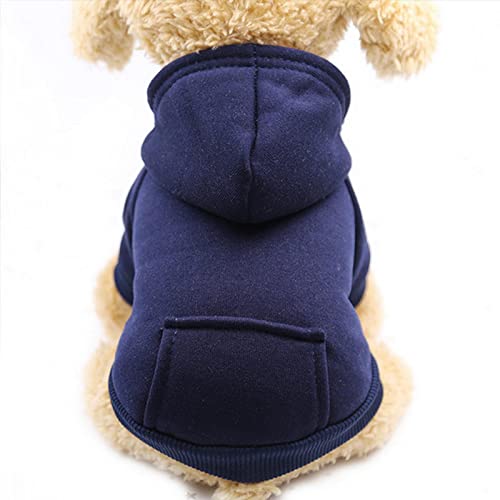 SUYGGCK Hundekleidung Haustierkleidung Für Kleine Hunde Kleidung Warme Kleidung Für Hunde Mantel Welpen -Outfit Haustierkleidung Für Große Hundehubern-Navyblue,M von SUYGGCK