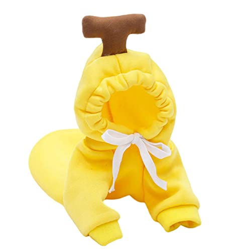 SUYGGCK Hundekleidung Haustierkleidung Hunde Kapuze -Sweatshirt Frucht Warmes Mantel Pullover Kaltes Wetter Kostüm Für Welpen Kleine Mittelgroßen Großen Hundekatze Kleidung-Yellow,M von SUYGGCK